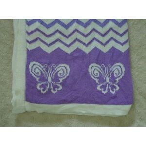 Koala Baby Butterfly Chevron Baby Blanket Purple White Ombre Sweater Knit Lovey